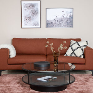 Bolero – Canapé 3 places – Noir, Rouge – 88 x 84 x 215 cm