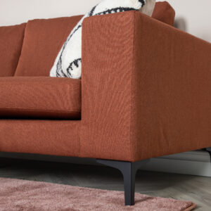 Bolero – Canapé 3 places – Noir, Rouge – 88 x 84 x 215 cm