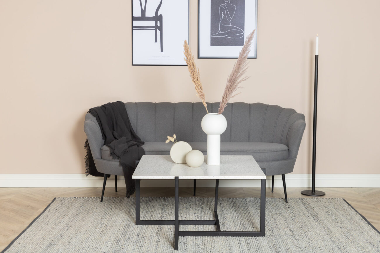 Calais – Canapé 3 places – Noir, Gris – 78 x 79 x 180 cm