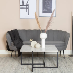 Calais – Canapé 3 places – Noir, Gris – 78 x 79 x 180 cm