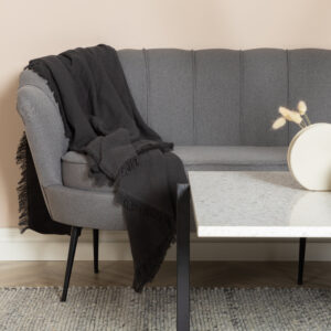 Calais – Canapé 3 places – Noir, Gris – 78 x 79 x 180 cm