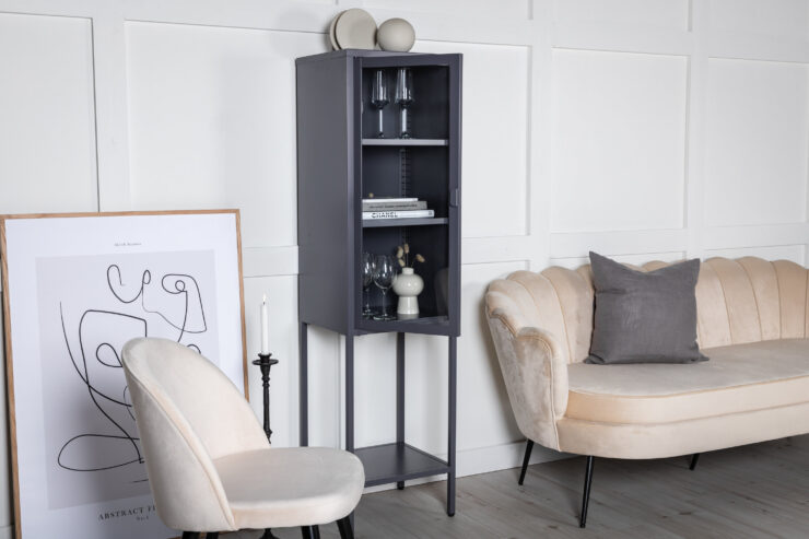 Misha – Meuble de rangement – Gris – 35 x 150 x 41 cm