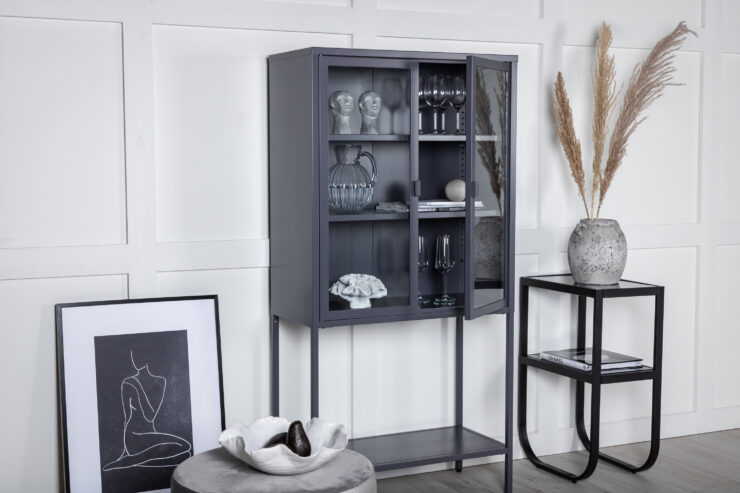 Misha – Meuble de rangement – Gris – 35 x 150 x 75 cm