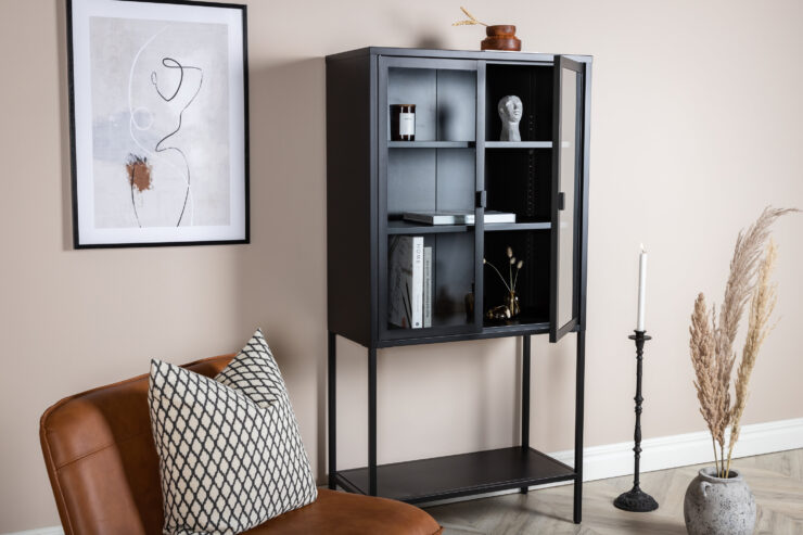 Misha – Meuble de rangement – Noir – 35 x 150 x 75 cm