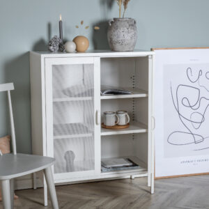 Misha – Meuble de rangement – Blanc – 40 x 102 x 80 cm
