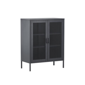 Misha – Meuble de rangement – Gris – 40 x 102 x 80 cm