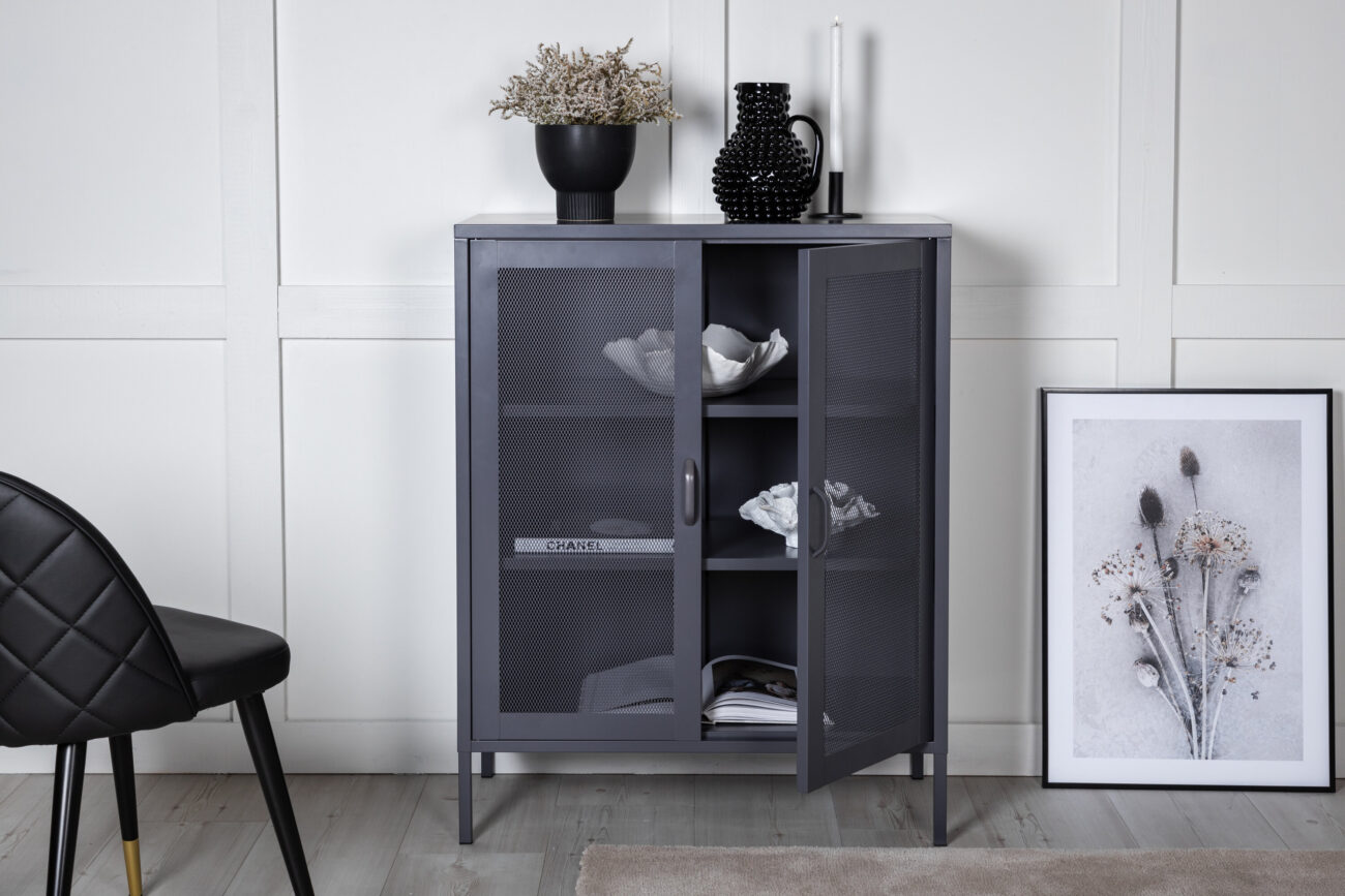 Misha – Meuble de rangement – Gris – 40 x 102 x 80 cm
