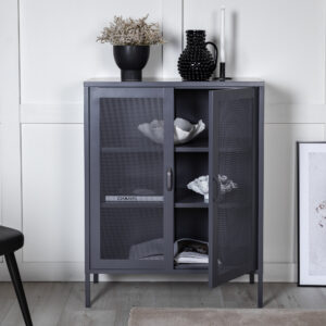 Misha – Meuble de rangement – Gris – 40 x 102 x 80 cm