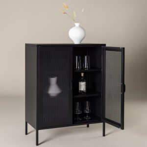 Misha – Meuble de rangement – Noir – 40 x 102 x 80 cm