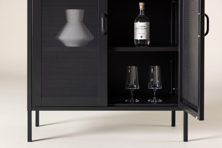 Misha – Meuble de rangement – Noir – 40 x 102 x 80 cm