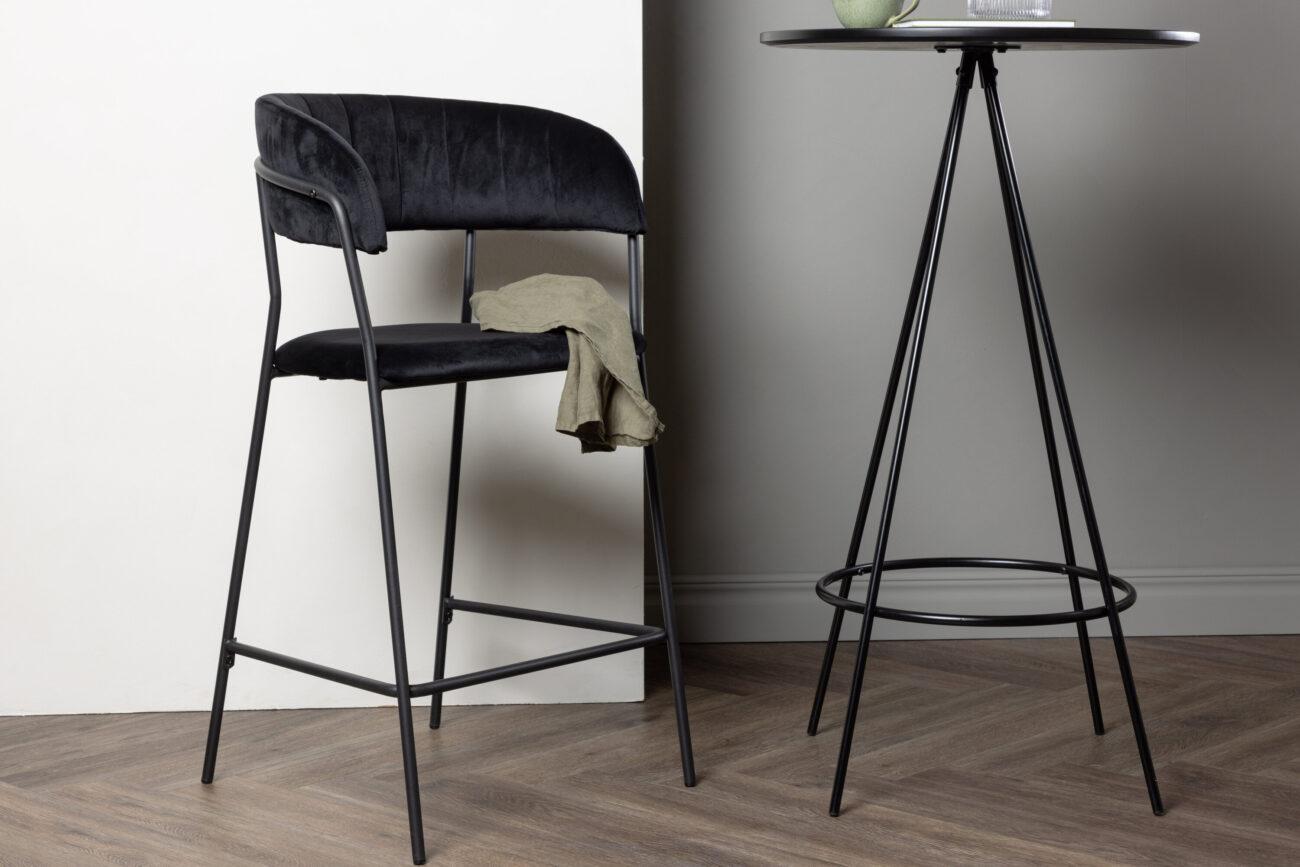 Lui – Chaise de bar – Noir – 49 x 97 x 53 cm