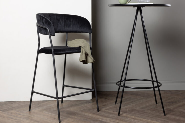Lui – Chaise de bar – Noir – 49 x 97 x 53 cm