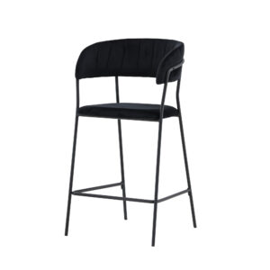 Lui – Chaise de bar – Noir – 49 x 97 x 53 cm