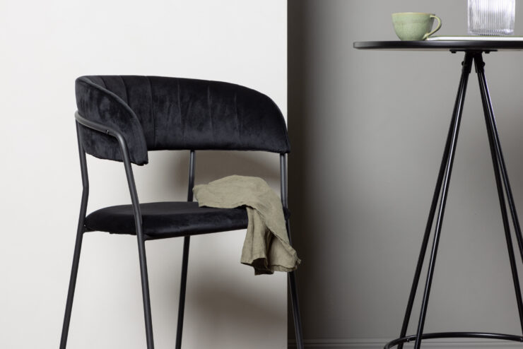 Lui – Chaise de bar – Noir – 49 x 97 x 53 cm