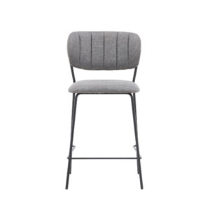 Bell – Chaise de bar – Noir, Gris – 49 x 95 x 45 cm
