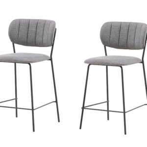 Bell – Chaise de bar – Noir, Gris – 49 x 95 x 45 cm