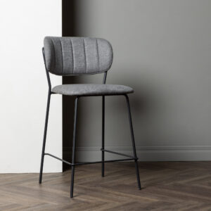 Bell – Chaise de bar – Noir, Gris – 49 x 95 x 45 cm