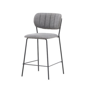 Bell – Chaise de bar – Noir, Gris – 49 x 95 x 45 cm