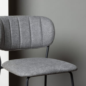 Bell – Chaise de bar – Noir, Gris – 49 x 95 x 45 cm