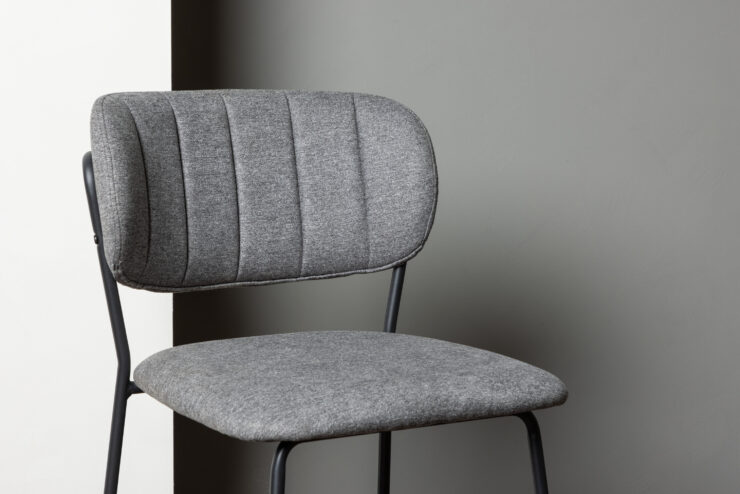 Bell – Chaise de bar – Noir, Gris – 49 x 95 x 45 cm