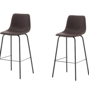 Alexi – Chaise de bar – Noir, Marron – 48 x 103 x 47 cm