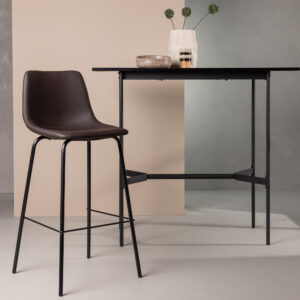 Alexi – Chaise de bar – Noir, Marron – 48 x 103 x 47 cm