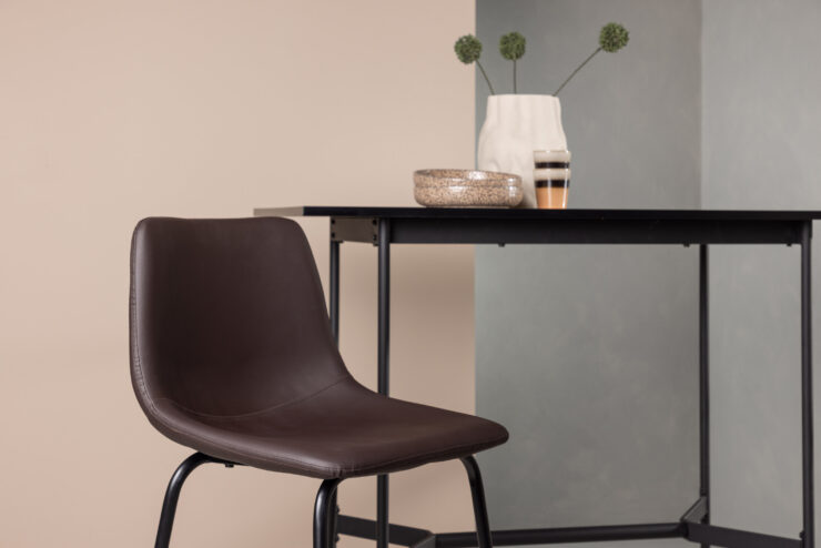 Alexi – Chaise de bar – Noir, Marron – 48 x 103 x 47 cm