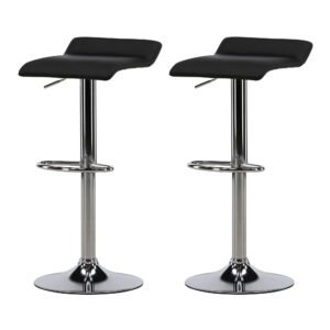 Jonna – Chaise de bar – Noir, Argenté – 38 x 84 x 38 cm
