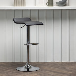 Jonna – Chaise de bar – Noir, Argenté – 38 x 84 x 38 cm