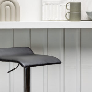 Jonna – Chaise de bar – Noir, Argenté – 38 x 84 x 38 cm