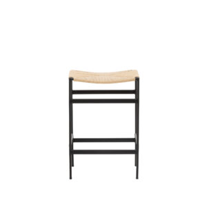 Polly – Chaise de bar – Noir, Naturel – 40 x 66 x 45 cm