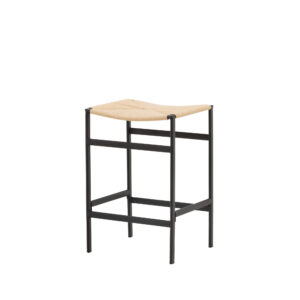 Polly – Chaise de bar – Noir, Naturel – 40 x 66 x 45 cm