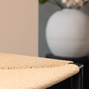 Polly – Chaise de bar – Noir, Naturel – 40 x 66 x 45 cm