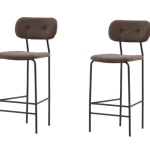 Ralf – Chaise de bar – Noir, Marron – 49 x 105 x 47 cm