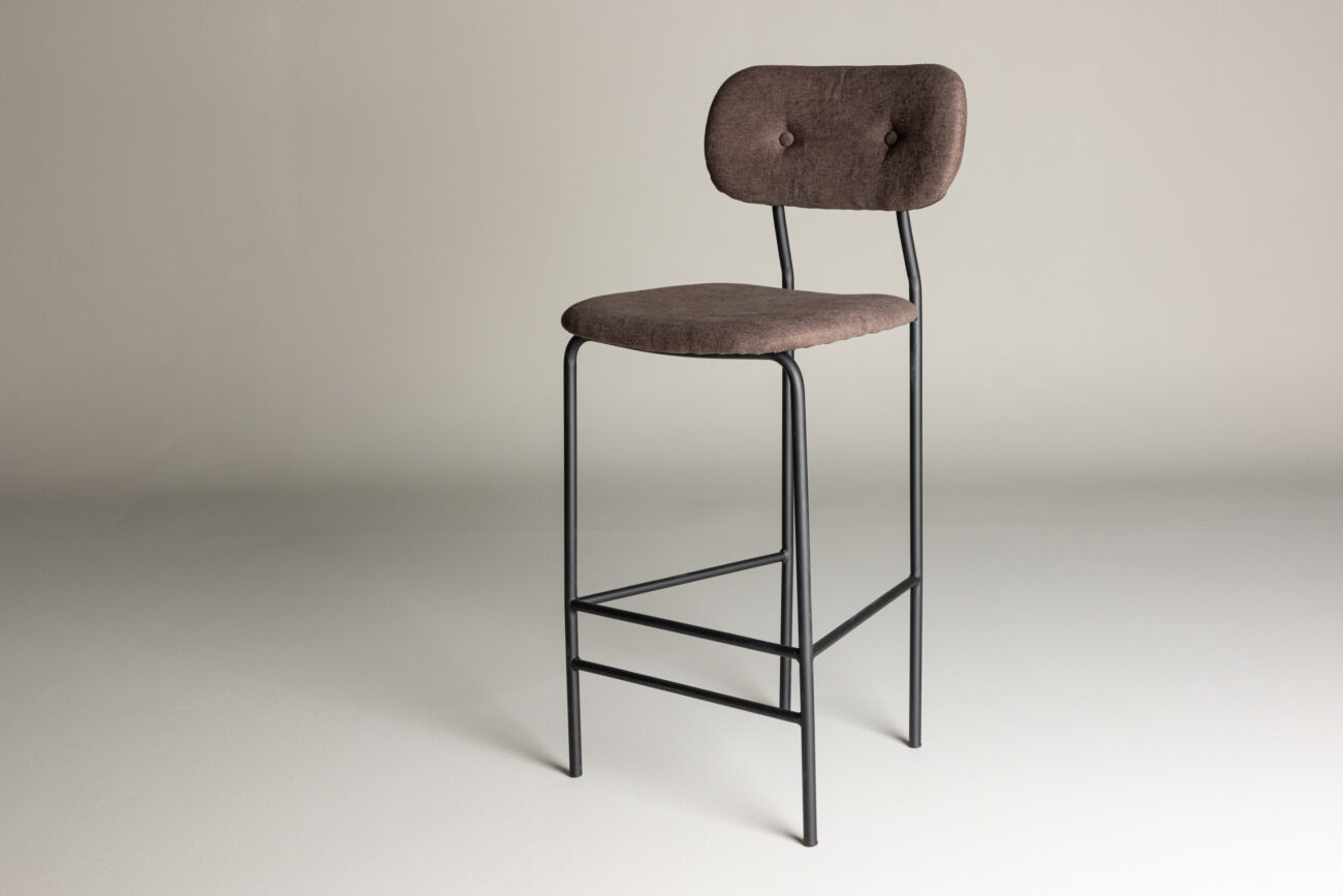 Ralf – Chaise de bar – Noir, Marron – 49 x 105 x 47 cm