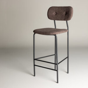 Ralf – Chaise de bar – Noir, Marron – 49 x 105 x 47 cm