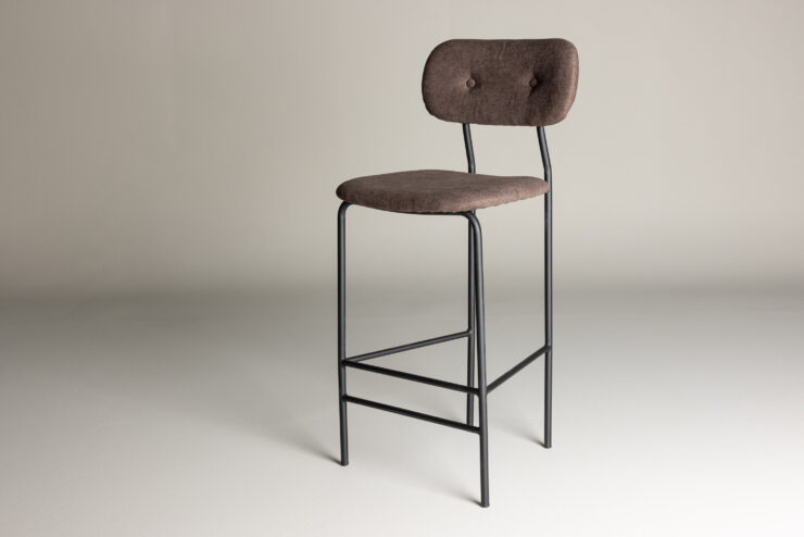 Ralf – Chaise de bar – Noir, Marron – 49 x 105 x 47 cm