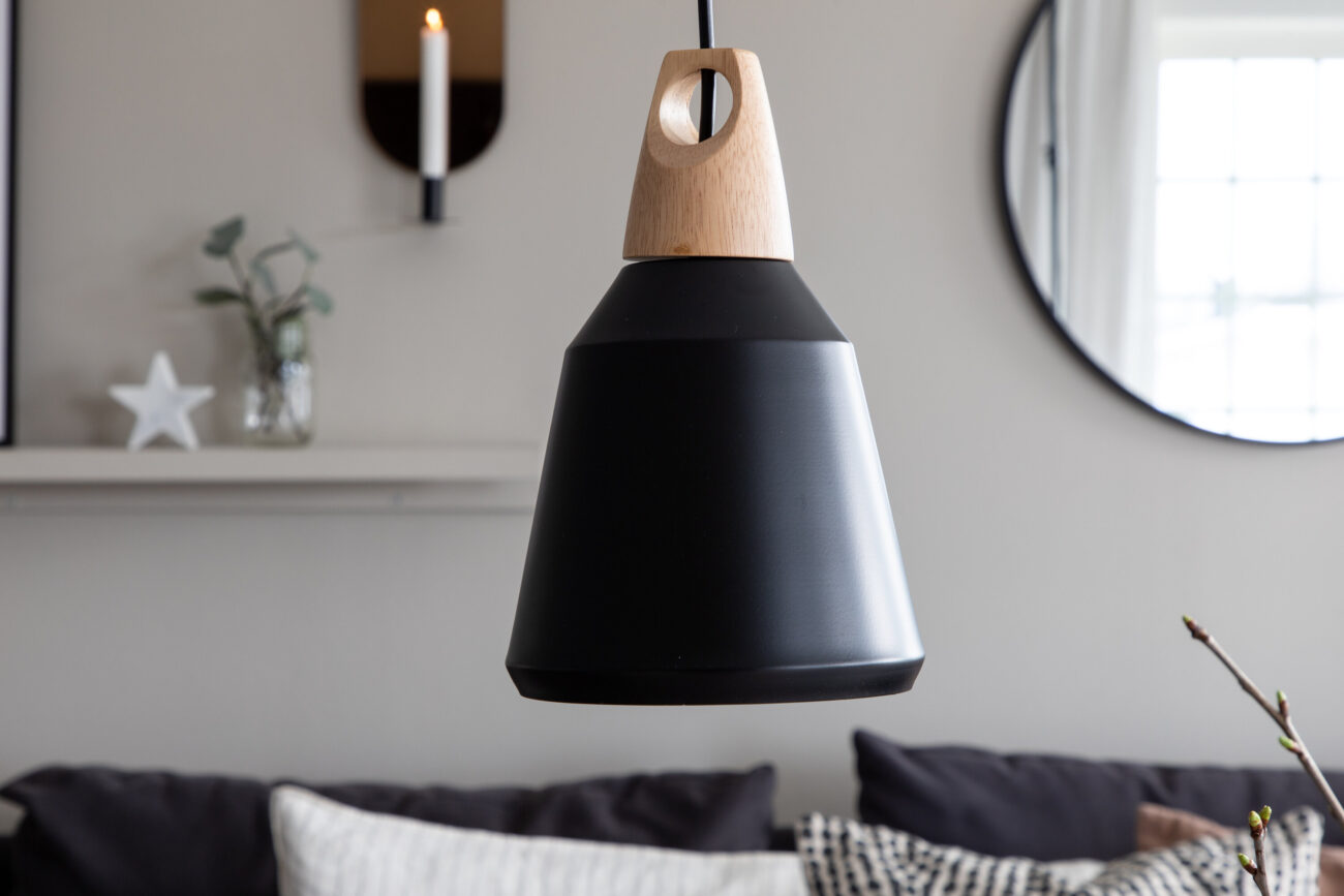 Nao – Suspension – Noir, Naturel – ⌀16 cm