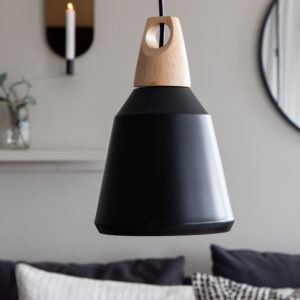 Nao – Suspension – Noir, Naturel – ⌀16 cm