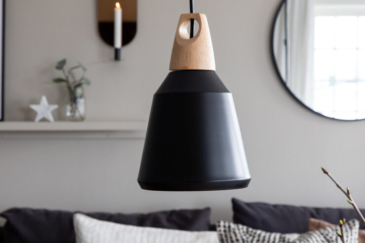 Nao – Suspension – Noir, Naturel – ⌀16 cm