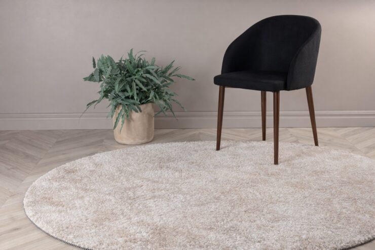 Mattis – Tapis de salon – Beige – ⌀200 cm