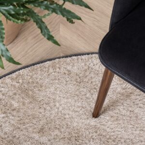 Mattis – Tapis de salon – Beige – ⌀200 cm