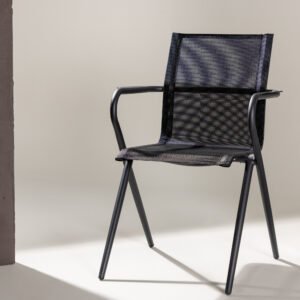 Alina – Chaise de salle à manger – Noir – 63 x 86 x 58 cm