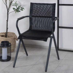 Alina – Chaise de salle à manger – Noir – 63 x 86 x 58 cm