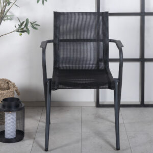 Alina – Chaise de salle à manger – Noir – 63 x 86 x 58 cm