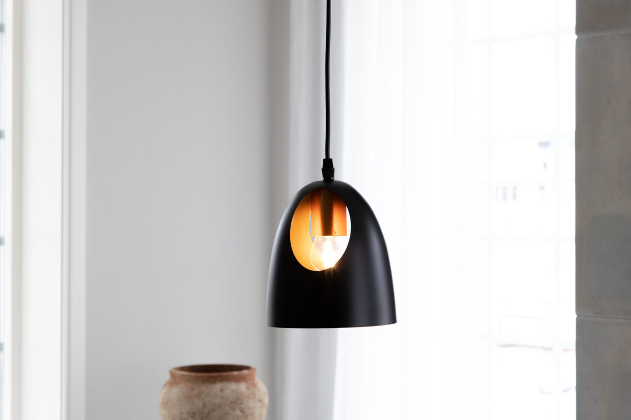 Elda – Suspension – Noir, Cuivré – ⌀16 cm