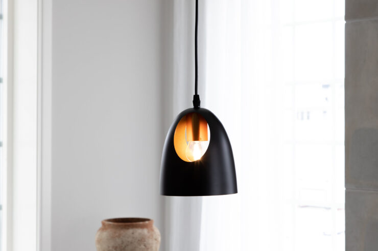 Elda – Suspension – Noir, Cuivré – ⌀16 cm