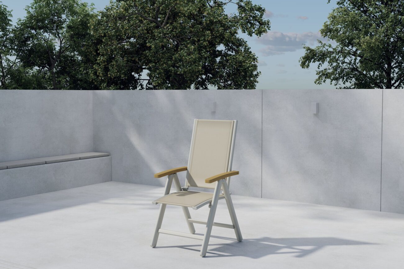Panama – Chaise réglable – Beige, Naturel – 110 x 60 x 75 cm