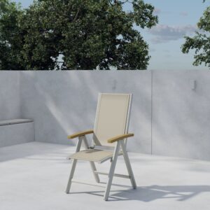 Panama – Chaise réglable – Beige, Naturel – 110 x 60 x 75 cm