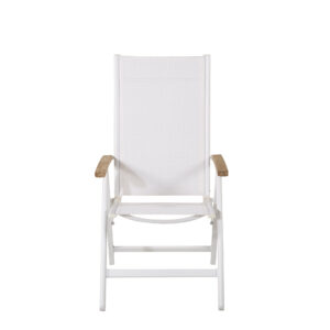 Panama – Chaise réglable – Naturel, Blanc – 75 x 110 x 60 cm